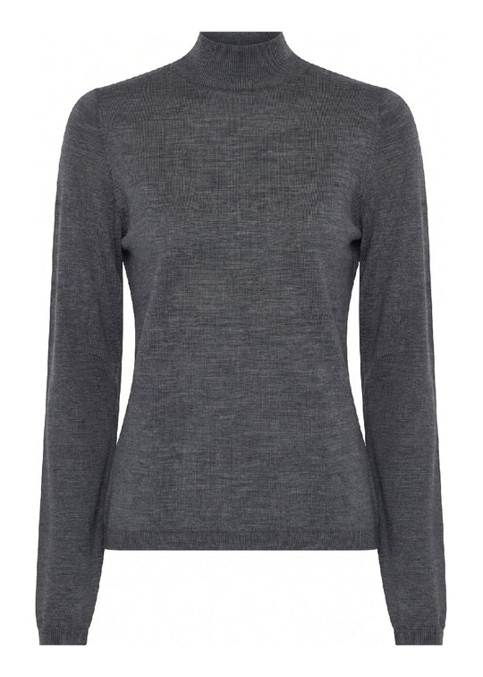 La Rouge Merlin L/S Turtleneck i dark grey melange.
