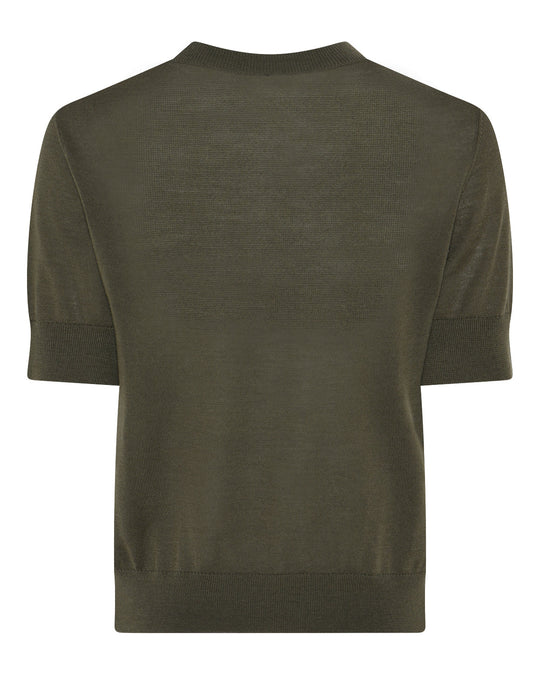 La Rouge Merlin S/S Turtleneck i army green i 100% merinould.