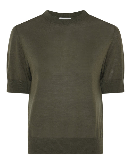 La Rouge Merlin S/S Turtleneck i army green i 100% merinould.