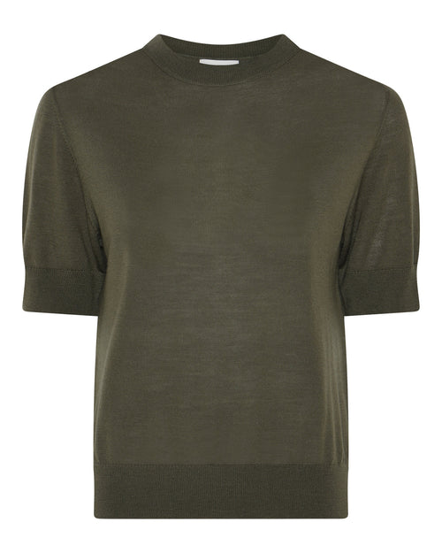 La Rouge | Kortærmet strik | Merlin S/S Turtleneck, army green