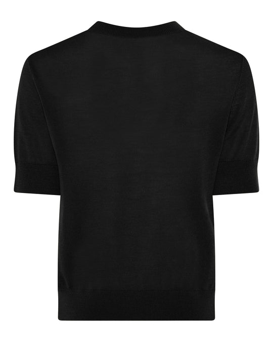 La Rouge Merlin S/S Turtleneck i black i 100% merinould.