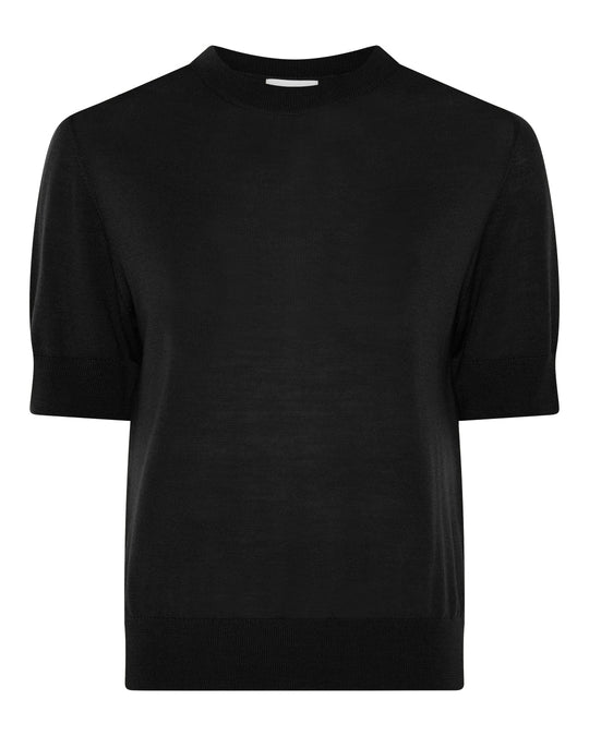 La Rouge Merlin S/S Turtleneck i black i 100% merinould.