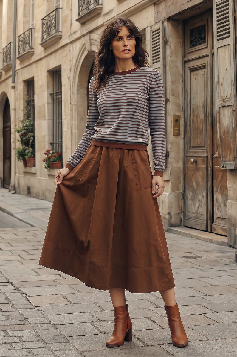La Rouge Vilma Skirt i chestnut.