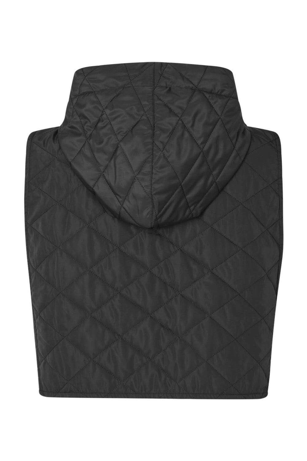 Rabens Saloner Nyx Tech Quilt vest i sort stylet på model