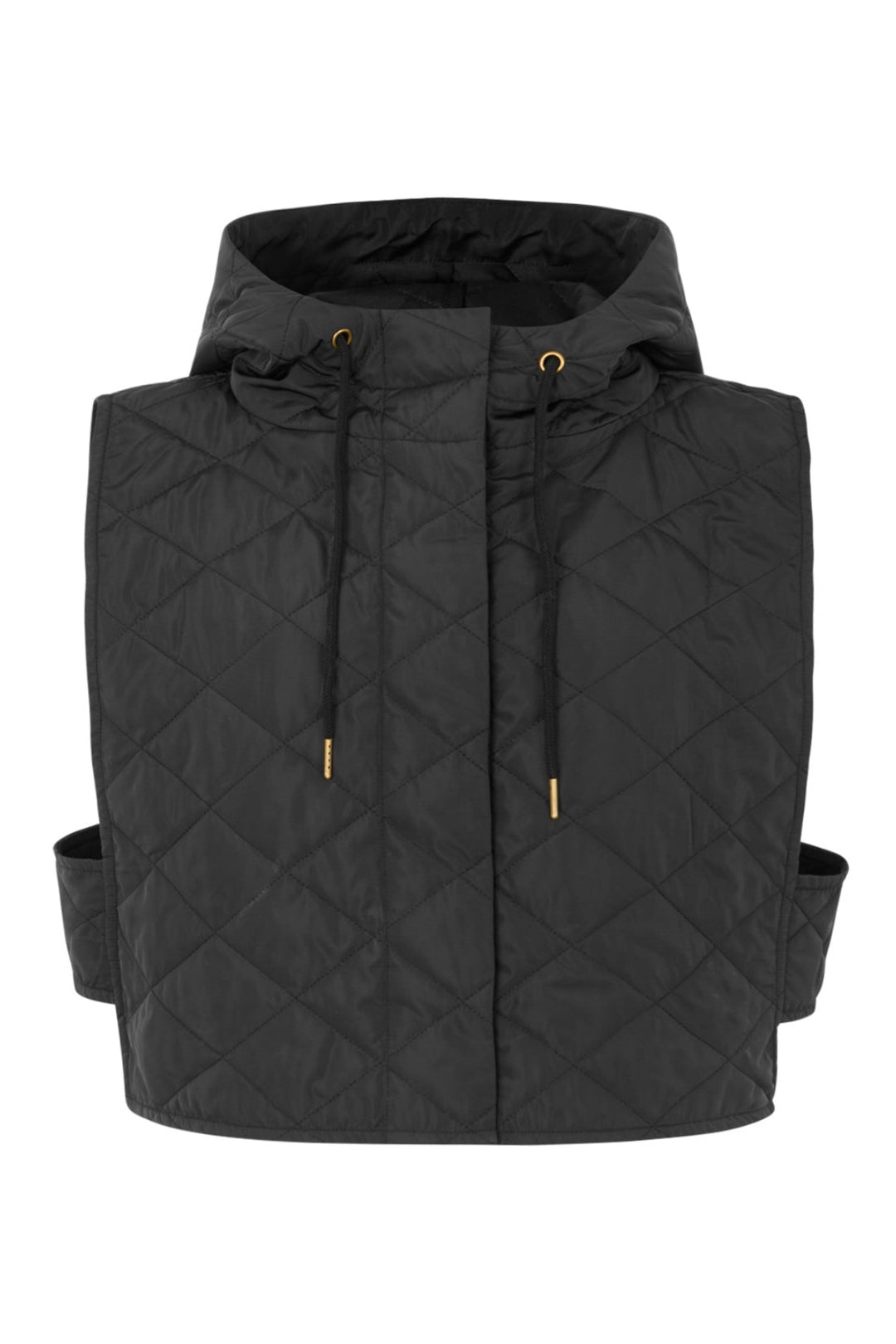 Rabens Saloner Nyx Tech Quilt vest i sort set forfra