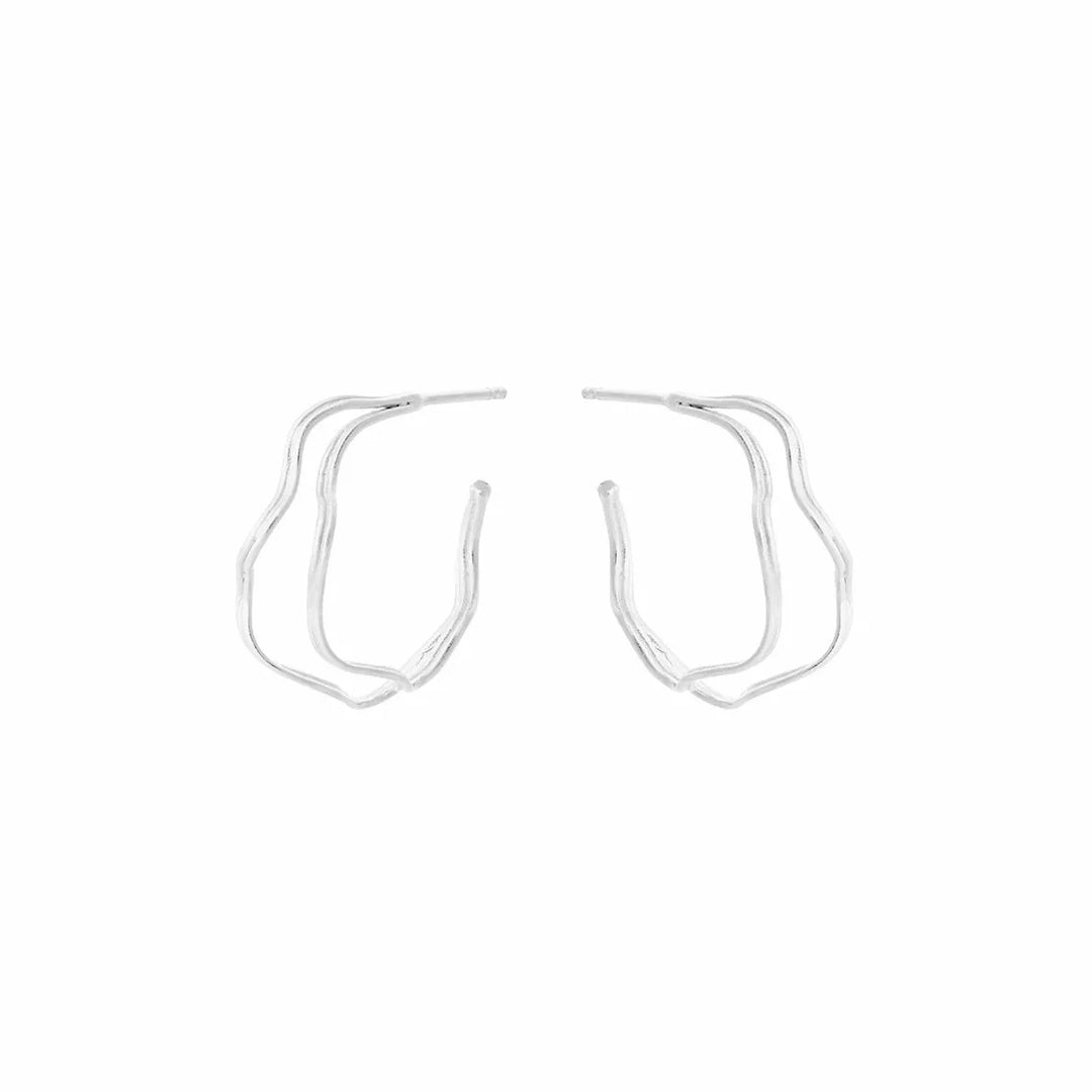 Øreringe | Pernille Corydon Double Wave hoops, sølv