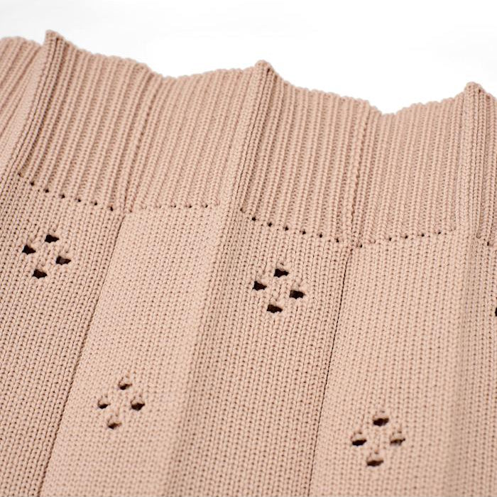 Pico Fleur Bag shopper i oyster pink med strikket struktur.