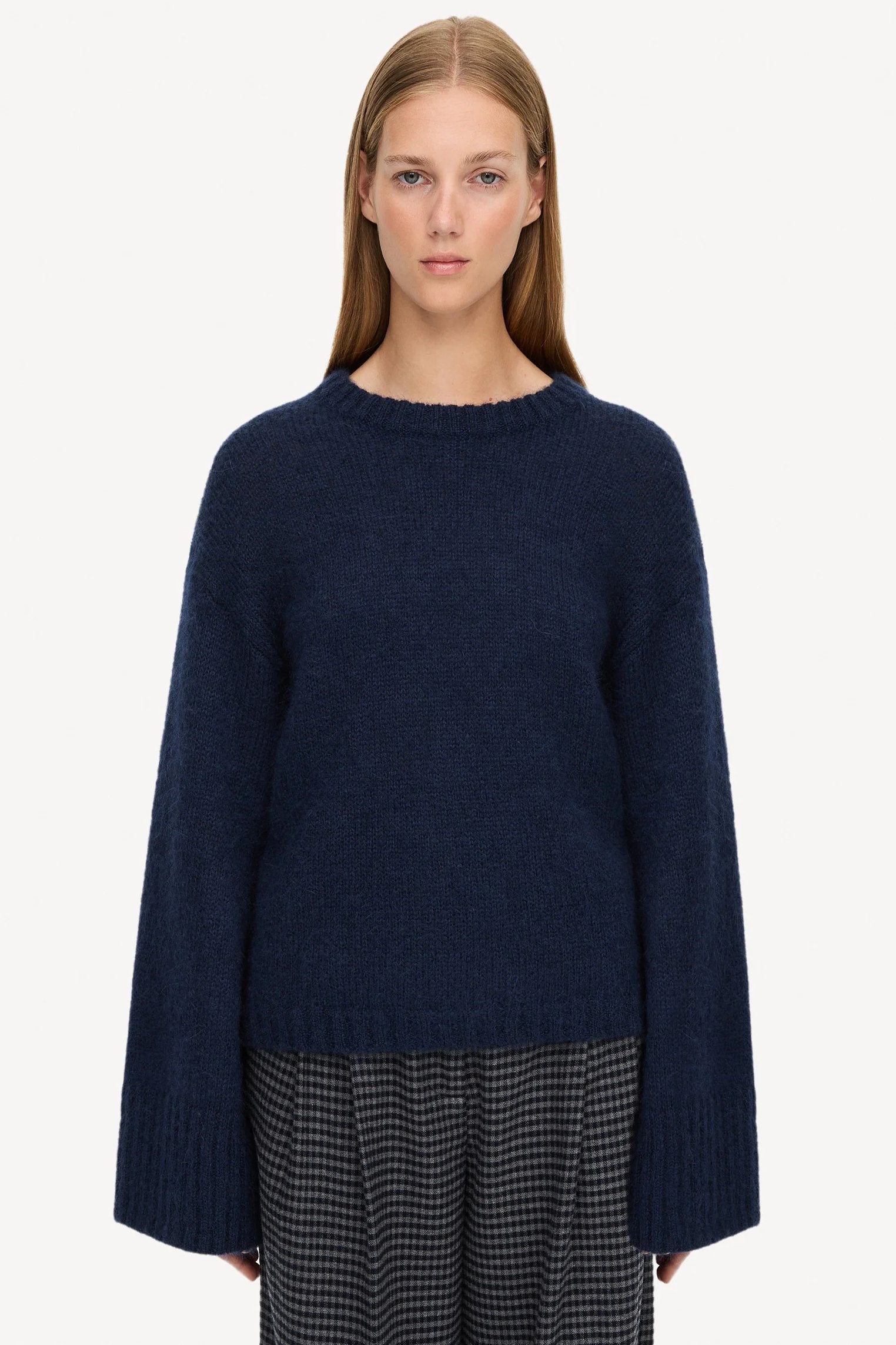 SHOP Sweater By Malene Birger Cierra strik navy blazer Cassandra