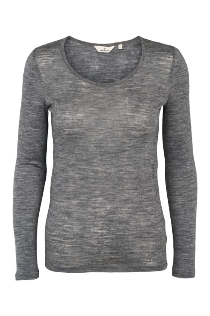 Basic Apparel Rinja LS Tee i Grey Melange produktbillede