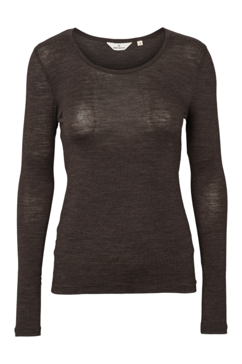 Basic Apparel | Bluse | Rinja LS Tee, chocolate torte