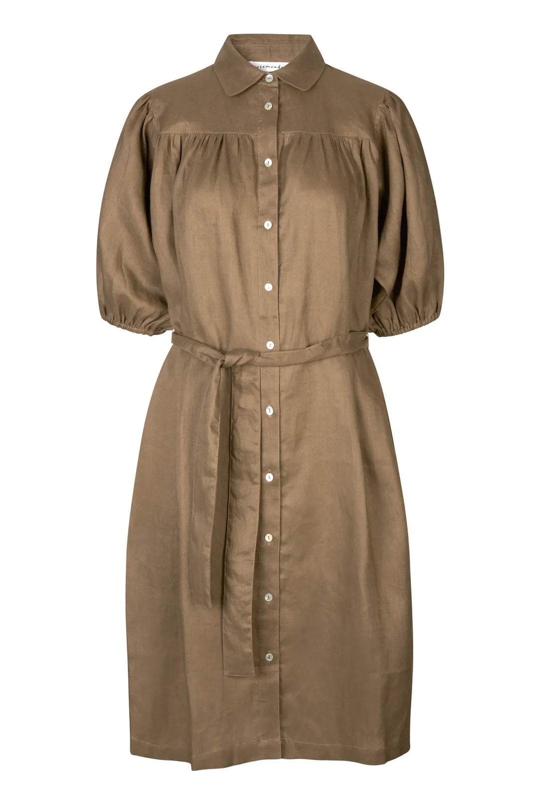 Kjole | ROSEMUNDE hør skjortekjole, portobello brown 1558-921