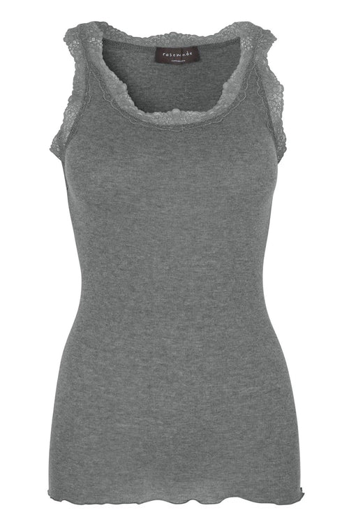 Rosemunde | Uldtop | Ikonisk top med blonder i uld, 4856 grey