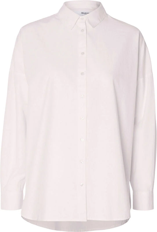 Basic Apparel Carol SS lyserød skjorte i riviera med korte ærmer og løst fit.