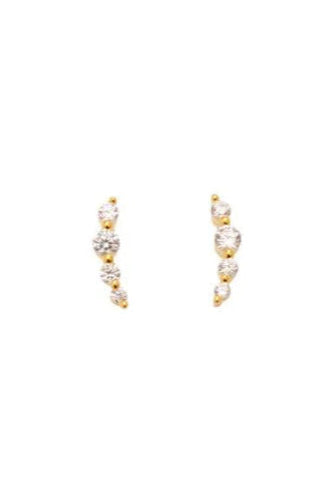 Pico Starfall Crystal Studs – delikate guldbelagte øreringe i sterlingsølv med funklende krystal.
