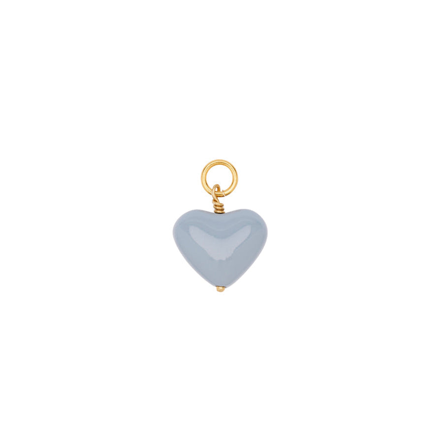 Pico Amore Heart Pendant – delikat vedhæng i glas og 24 karat guldbelagt messing, farve Dove/FG.