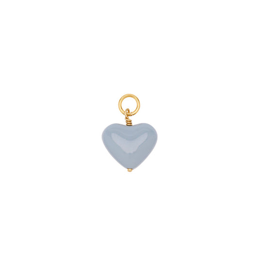 Pico Amore Heart Pendant – delikat vedhæng i glas og 24 karat guldbelagt messing, farve Dove/FG.