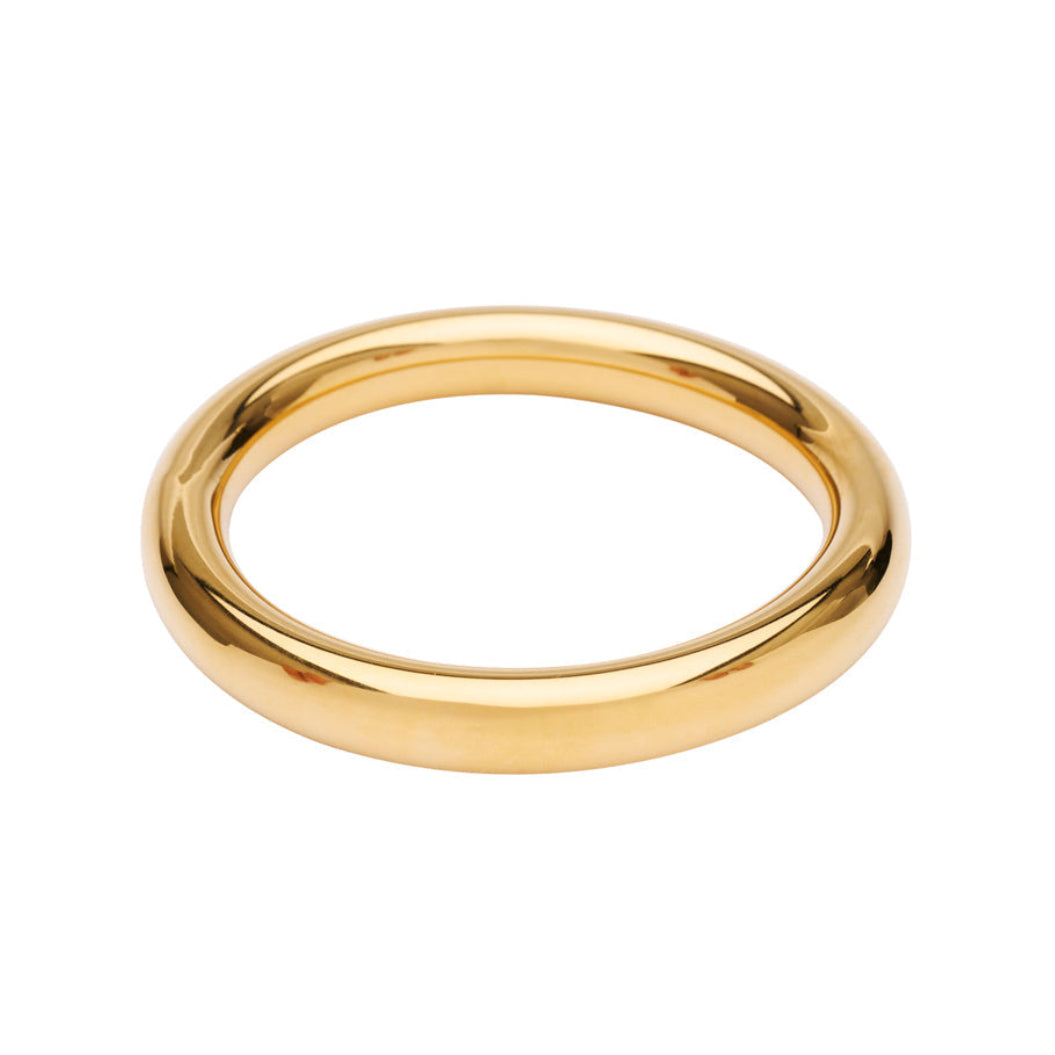 Pico Ray Bangle 10mm – forgyldt armbånd i rustfrit stål med bredt design.