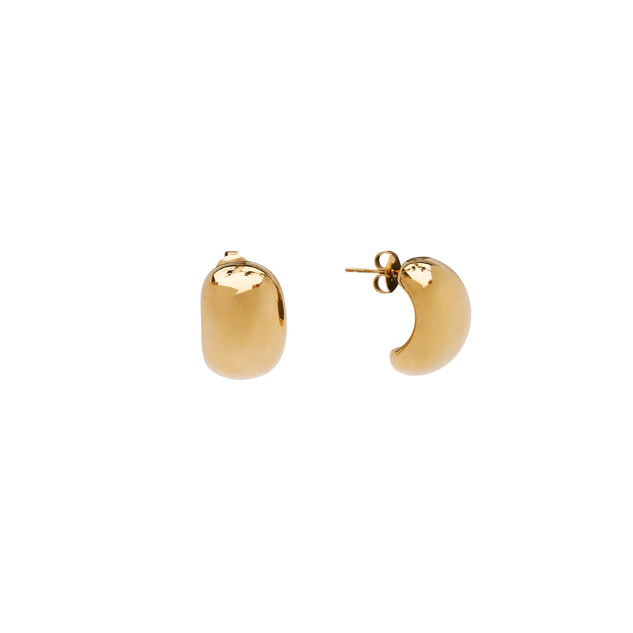 Pico Peta Studs – forgyldte øreringe i moderne design, 20 x 15 mm.