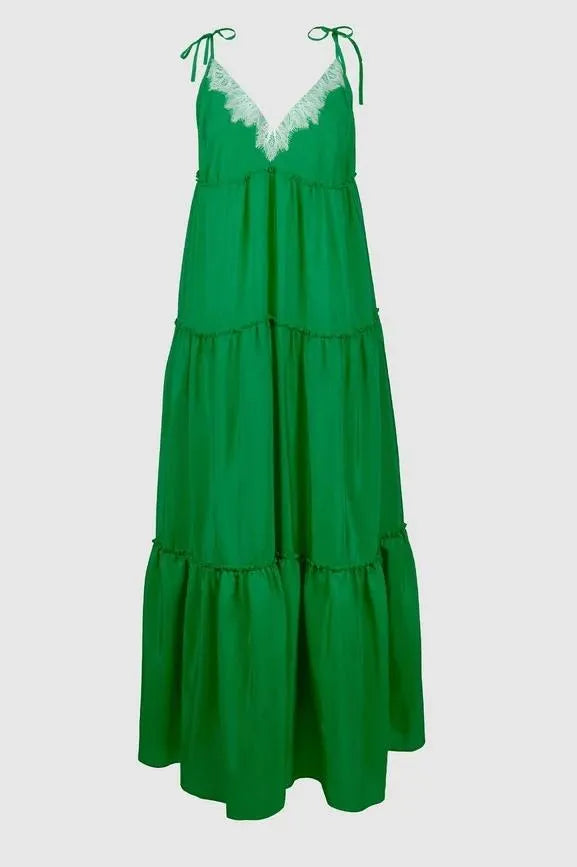 Silkekjole | Sasha La Mer Lulu kjole, emerald green