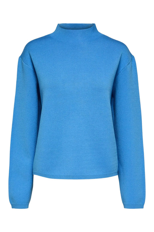 Bluse | Selected Femme Merle Cali knit Highneck, ultramarine