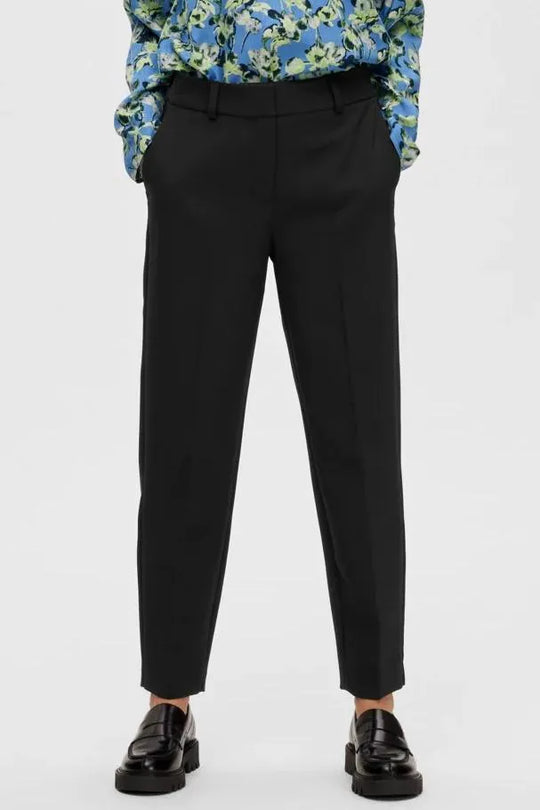 Bukser | Selected Femme Rita-Ria MW Cropped Pant, sort