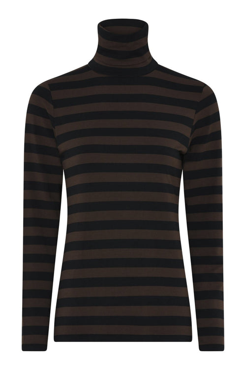 La Rouge | Rullekrave | Stinna Rollneck, black/brown stripes