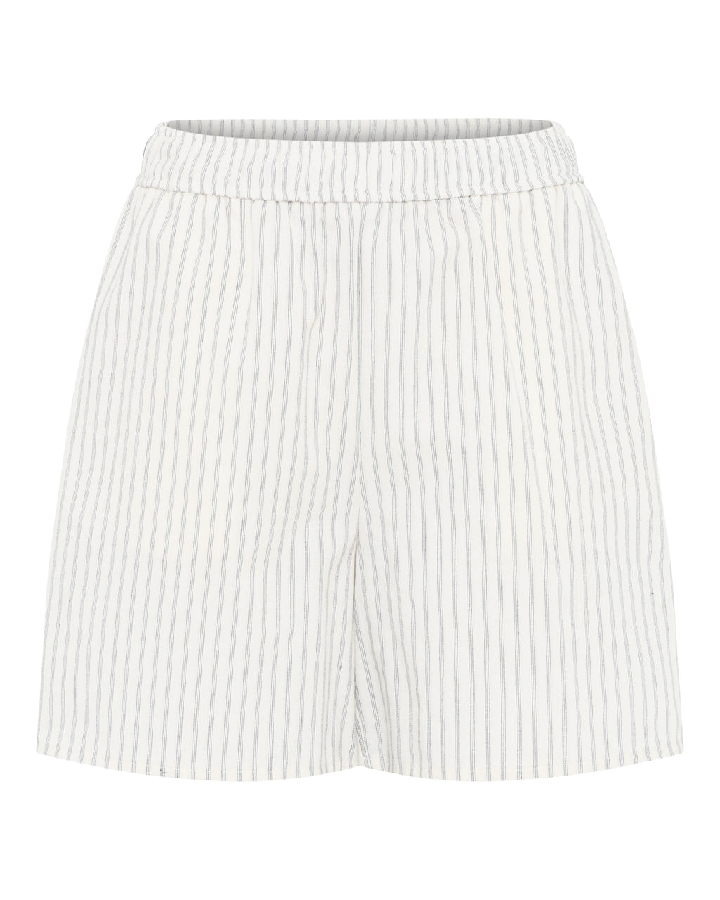 La Rouge Stinna shorts i blå og hvid med striber og elastisk talje.