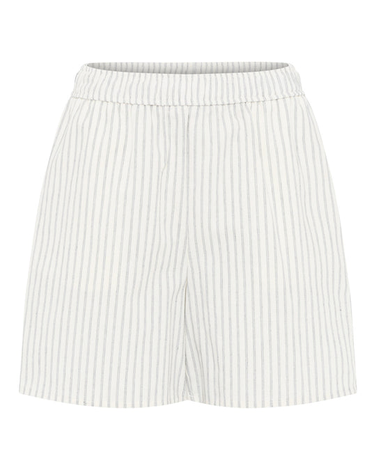La Rouge Stinna shorts i blå og hvid med striber og elastisk talje.