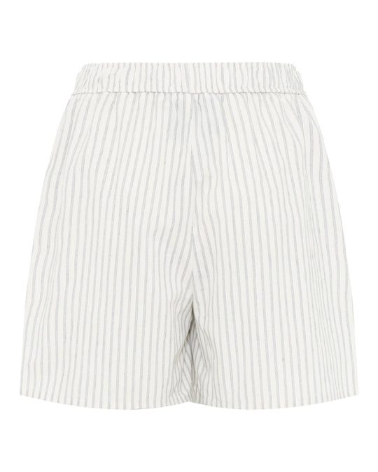 La Rouge Stinna shorts i blå og hvid med striber og elastisk talje.
