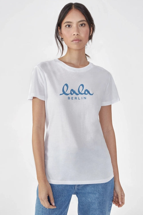 Lala Berlin | T-shirt | Cara Cotton, lala white/blue