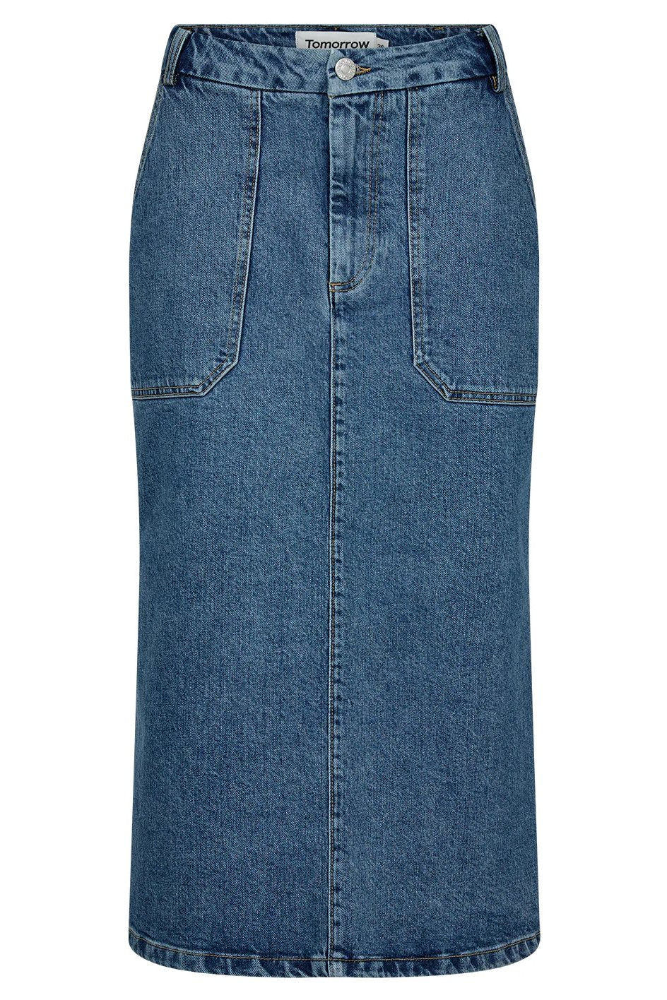 Tomorrow | Nederdel | Cate Worker Wash Long Beach, denim blue