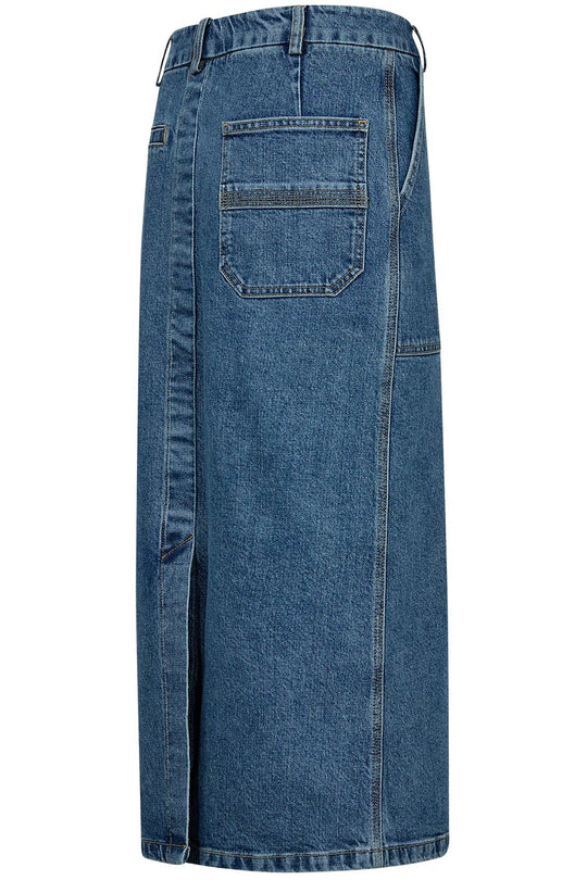 Tomorrow | Nederdel | Cate Worker Wash Long Beach, denim blue