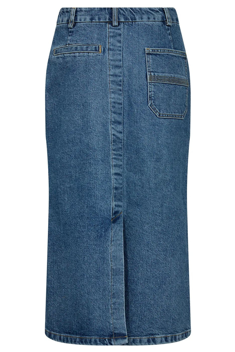 Tomorrow | Nederdel | Cate Worker Wash Long Beach, denim blue