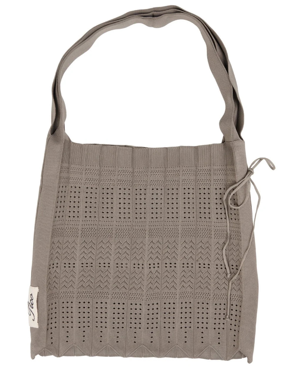 Pico Long Rosalia Bag i farven taupe, vævet taske i polyester med en lang rem, velegnet som crossbody taske. 