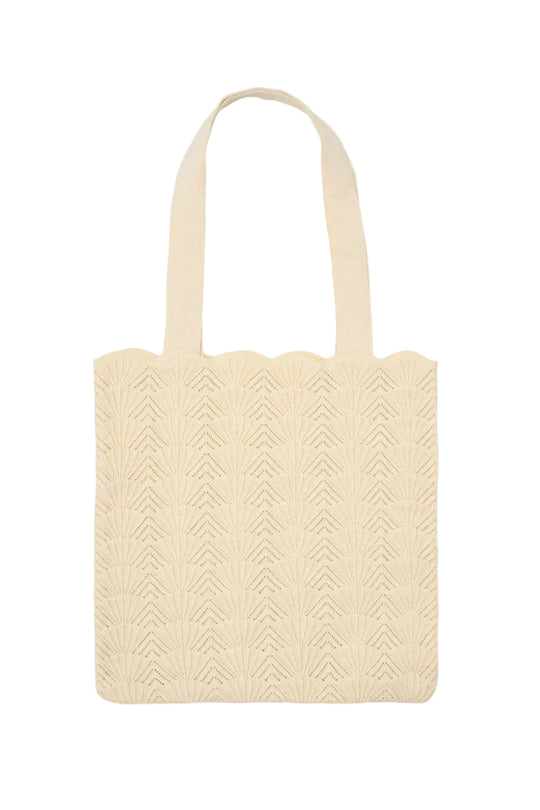 Pico Shelly strikket shopper i ivory med blød og fleksibel struktur.