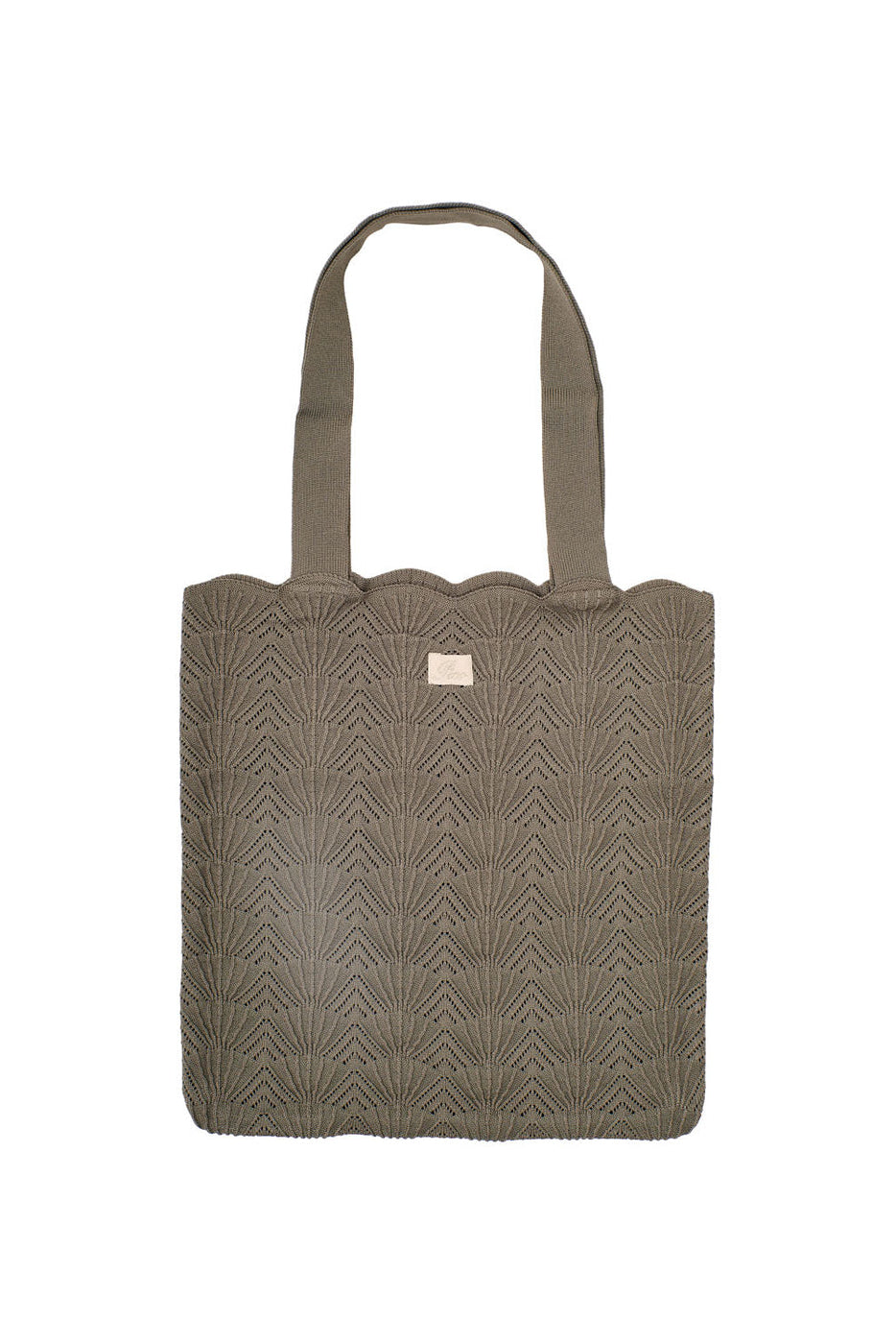Pico Shelly strikket shopper i taupe med blød og fleksibel struktur.