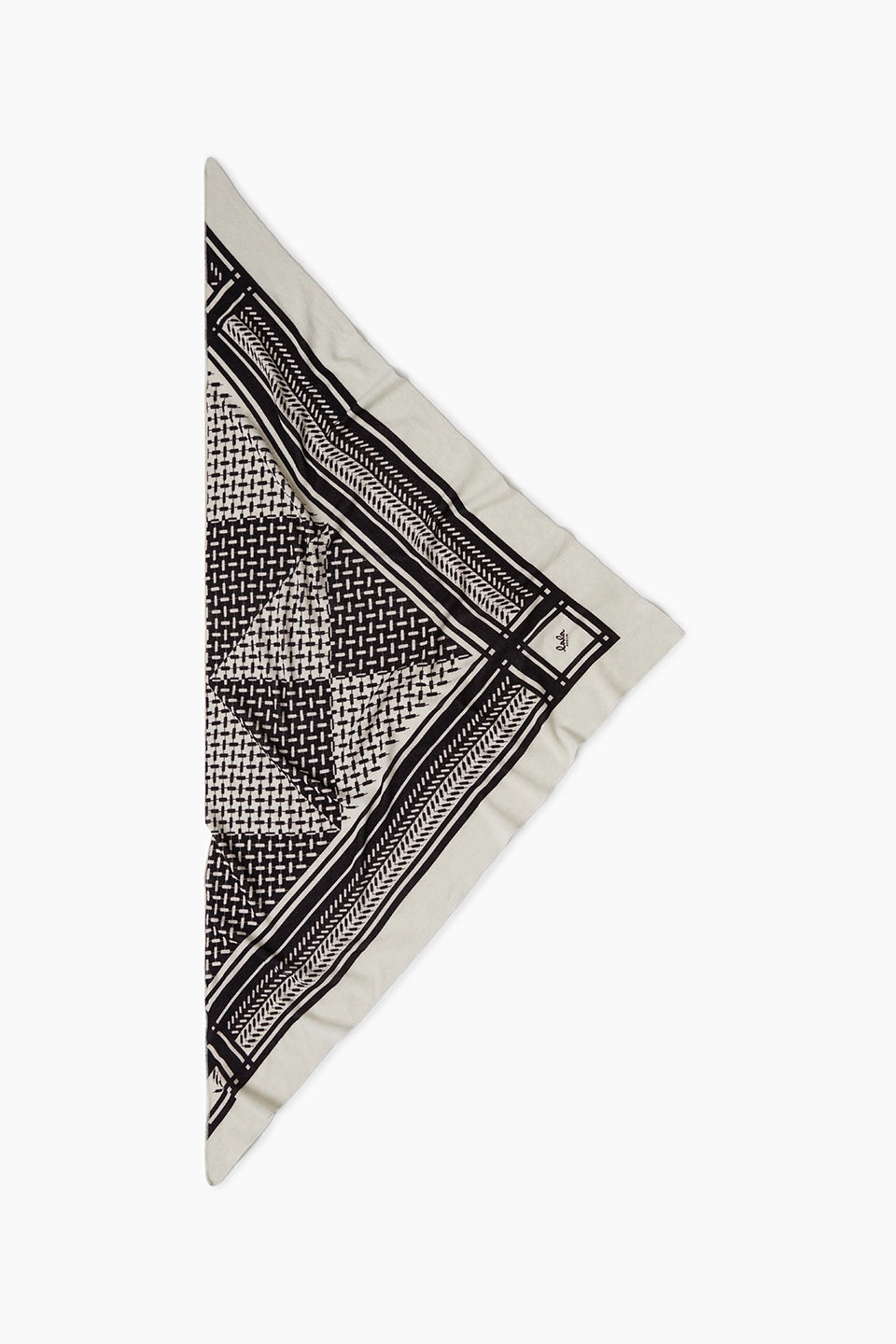 Lala Berlin | Tørklæde | Triangle Puzzle M cashmere, alabastro/antracite