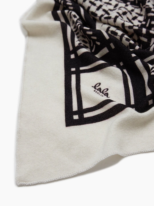 Lala Berlin | Tørklæde | Triangle Puzzle M cashmere, alabastro/antracite
