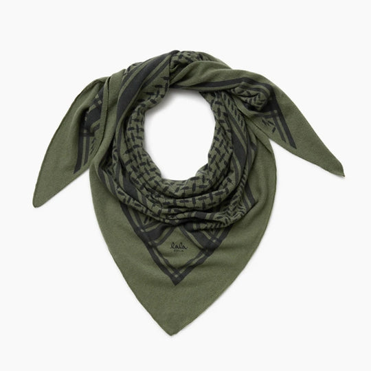 Lala Berlin | Tørklæde | Triangle Trinity cashmere, moss/asphalt