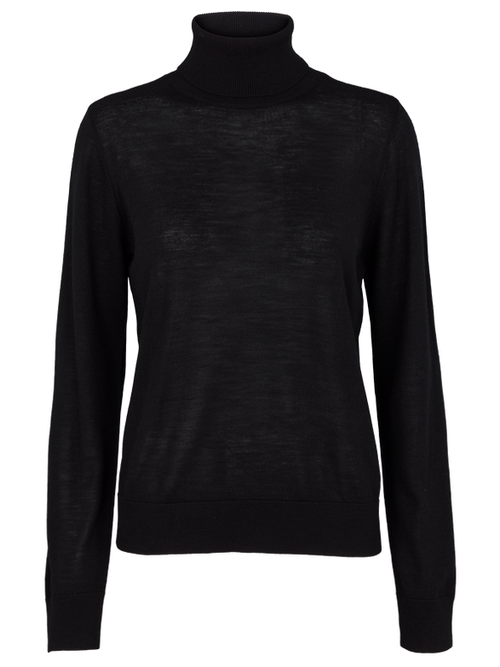 Basic Apparel | Sweater | Vera striktrøje med rullekrave, sort