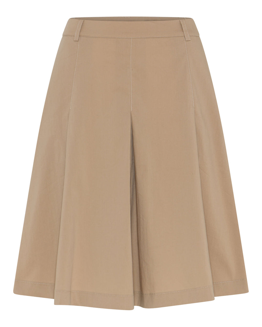 La Rouge Vilma Plissé Skirt i dark sand med plisseringer.