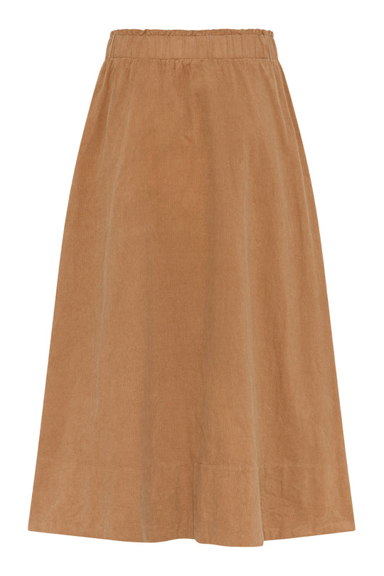 LA RŌUGE Vilma Skirt i navy babyfløjl – corduroy nederdel i 100% bomuld med flatterende pasform og sporty twist.
