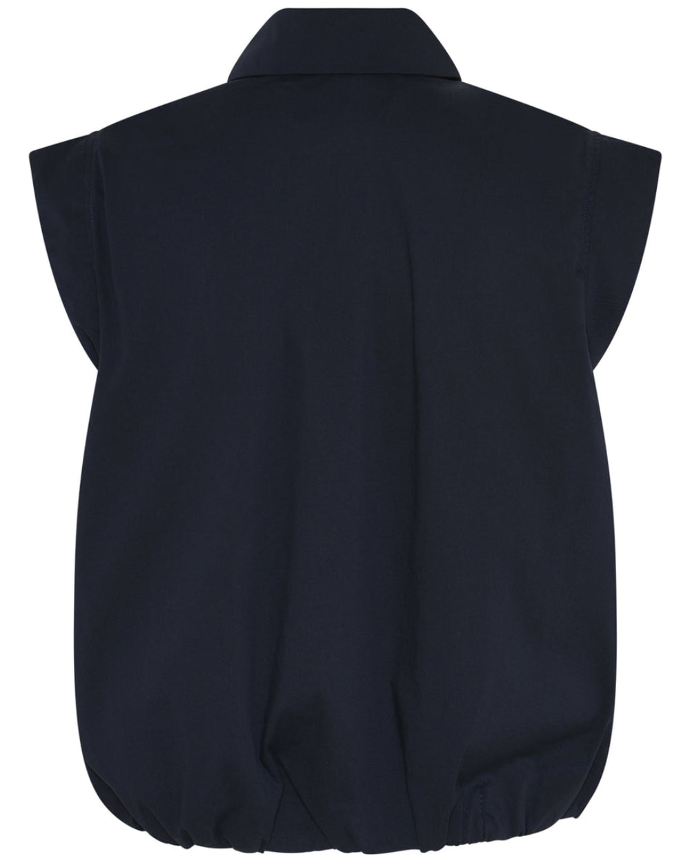 La Rouge Vilma top i navy med knaplukning og elastisk kant.