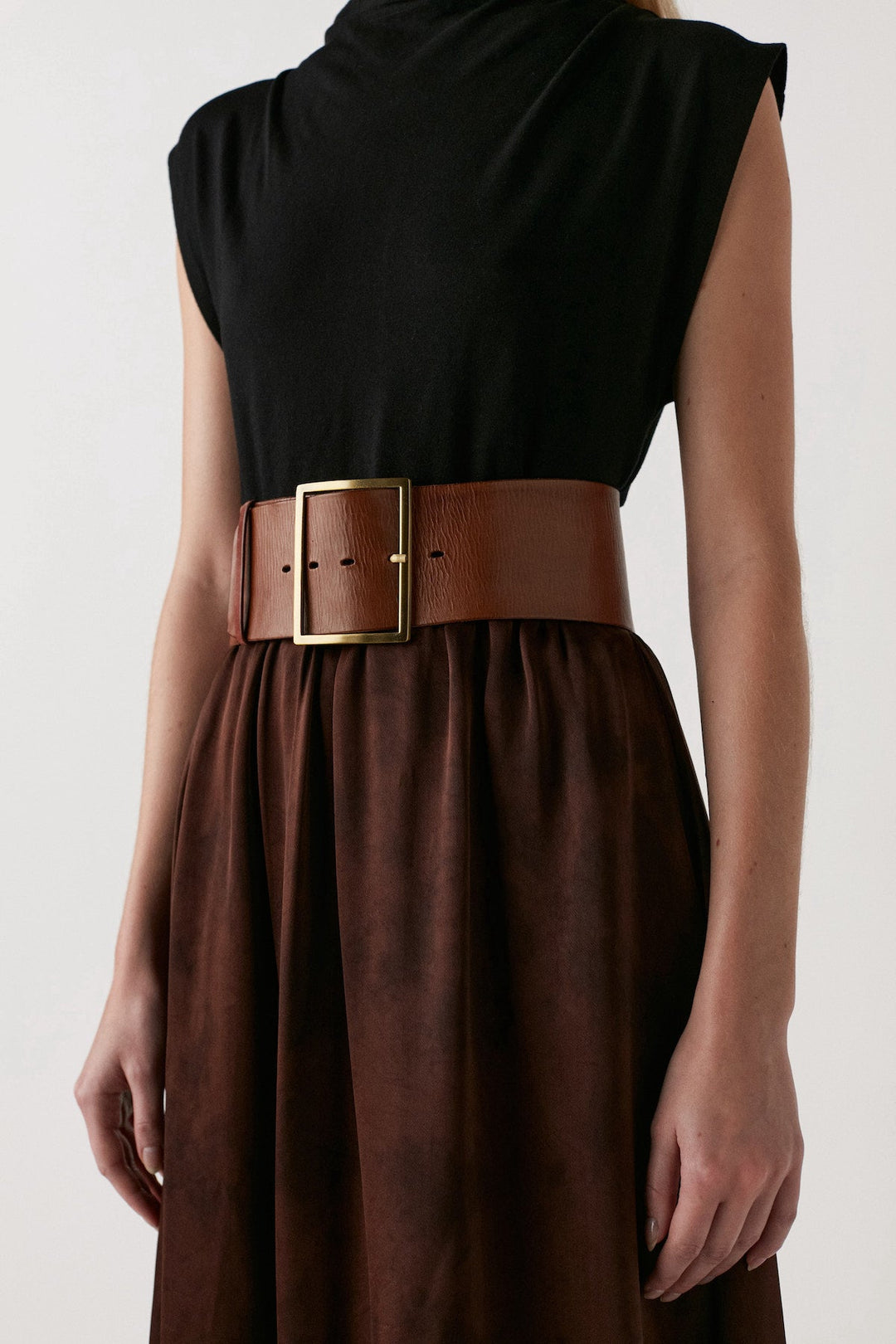 Bælte | Rabens Saloner Laraib Leather Wide Belt, Cognac