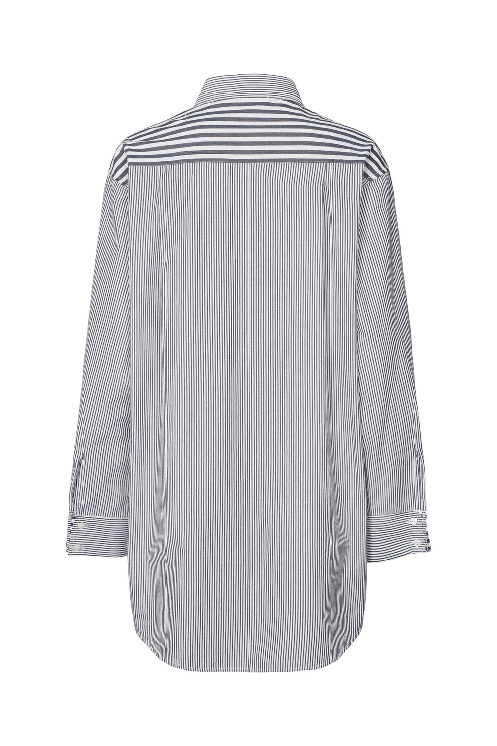 Skjorte | Rabens Saloner Willa Double Stripe Collared Shirt, midnight combi