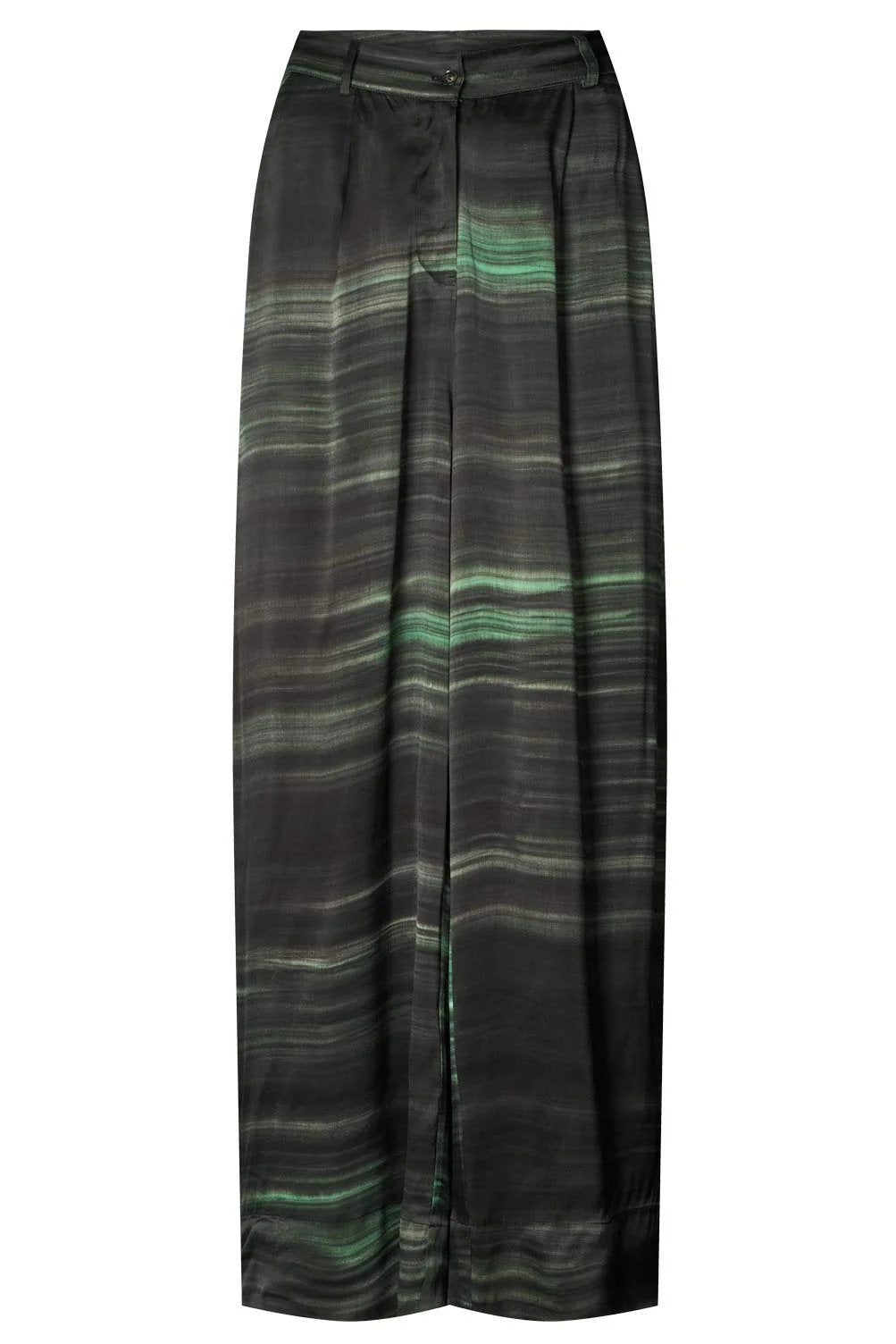 Bukser | Rabens Saloner Briana Shadow Pleat Wide Pant, forest