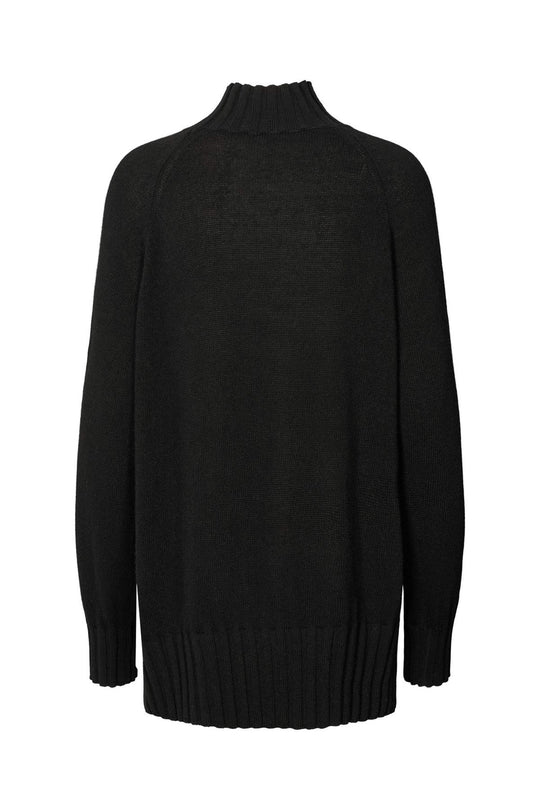 Rabens Saloner | Sweater | Saorise Jagged Split, black