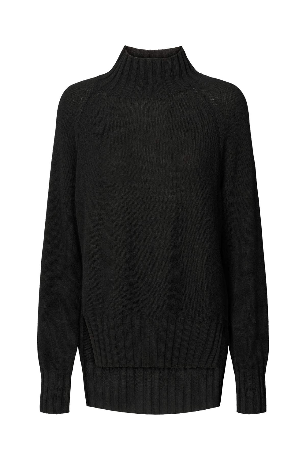 Rabens Saloner | Sweater | Saorise Jagged Split, black