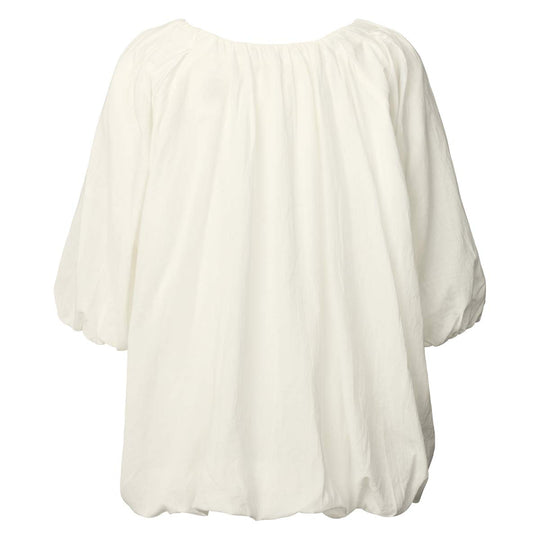 Rabens Saloner Rachelle Voile Cloud Blouse i økologisk bomuld – let, feminin og alsidig bluse med fine læg og afslappet pasform.