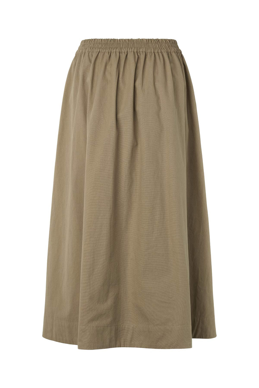 Rabens Saloner Guri Poplin Heavy Full Skirt i Dry Bark – voluminøs nederdel i kraftig bomuld med elastik i taljen og sidelommer. 
